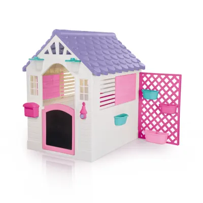 Casuta deluxe pentru copii - alb & roz