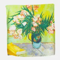 Esarfa patrata cu o singura fata imprimata cu model inspirat a dupa un tablou cu flori de Van Gogh