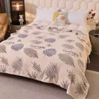 Patura Pufoasa CoCoLiNo, Jojo Home, 200x230cm, Crem, Gri, Frunze