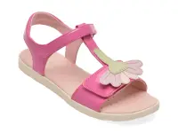 Sandale GEOX fucsia, J65P1C, din piele ecologica lacuita