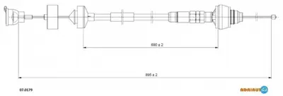 Cablu ambreiaj (895mm 700mm) CITROEN BERLINGO; PEUGEOT PARTNER 1.6-2.0D intre 1996-2015