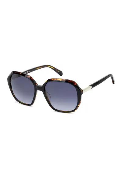 Ochelari de soare hexagonali in degrade - Maro inchis