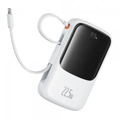 Baterie Externa Baseus Qpow Pro+, 10000mAh, 22.5W, QC + PD, 1 x USB-A - 2 x USB-C, Alba P10067101213-00