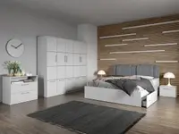 Set dormitor complet Alb cu comoda - Acapulco - C10