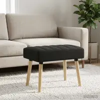 vidaXL Bancă cu tapițare canelată Negru 60 x 40 x 45 cm Țesătură