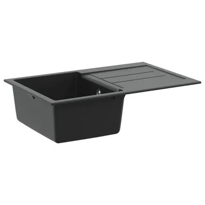 vidaXL Chiuvetă Negru 780 x 500 mm 80% Quartz și 20% Rășină
