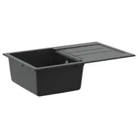 vidaXL Chiuvetă Negru 780 x 500 mm 80% Quartz și 20% Rășină