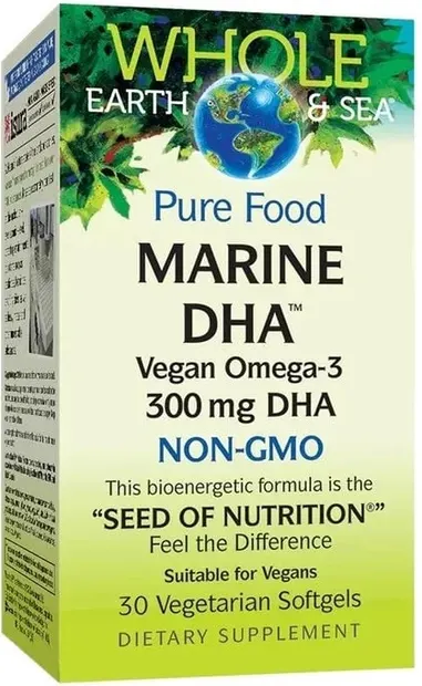 Whole Earth & Sea Marine DHA, 30 capsule, Natural Factors