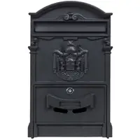 Cutie Postala pentru Exterior, Neagra, din Metal, 41 x 26 x 9 cm