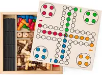 Set magnetic de jocuri 4 în 1 - Șah, Dame, Domino, Nu te supăra frate și 6 zaruri