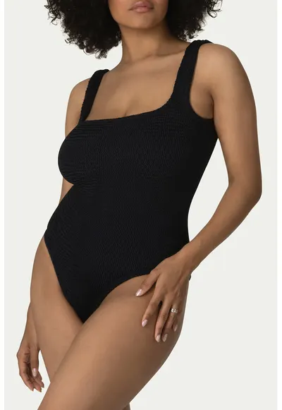 Costum de baie intreg cu decupaj pe partea din spate - Negru