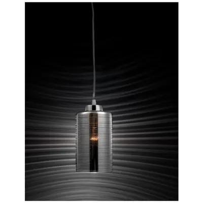 Lampa suspendata BLAKE Smoke Sticla Crom Aluminiu LED E27 1x12 Wat 230 Volt IP20 Fara bec