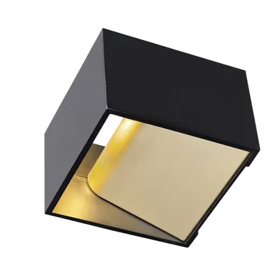Corp iluminat de perete, aplica, lumini logs in perete, lumina de perete negru, LED-uri, 2000K-3000K Dim la cald, negru / alama