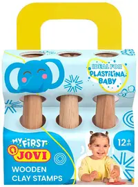 Set de ștampile din lemn pentru plastilină Jovi Baby - 3 bucăți