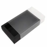 Cutie din hârtie cu fereastră mată - negru (set 50 buc) - 20x12x6cm