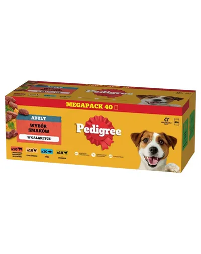 PEDIGREE Adult plicuri in aspic pentru caini 40x100g cu vita, pui, peste, pasare