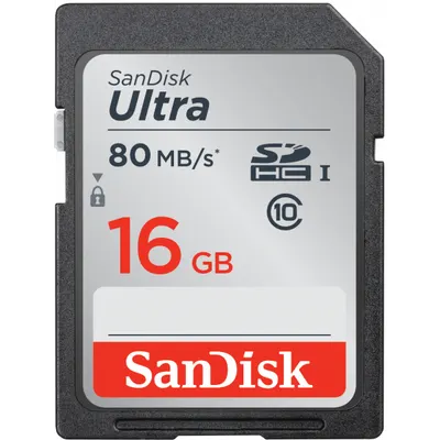 Card Memorie SDHC SanDisk Ultra, 16Gb, Clasa 10 SDSDUNC-016G-GN6IN