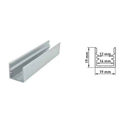 Profil aluminiu LBR, L-2000mm W-19mm H-19mm