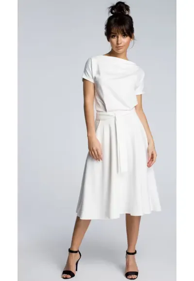 Rochie de dama - Cu Bumbac - Modal - Negru - Ecru