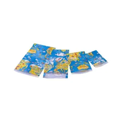 Punga de cadou din hartie pentru copii cu harta lumii (XLarge)