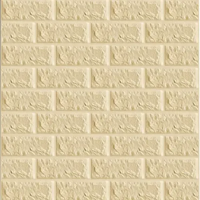 Tapet 3D caramida crem in relief auto-adeziv pentru interior, 70 x 77 cm