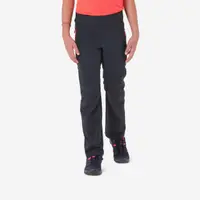 Pantalon Drumeție la munte MH500 Softshell Gri-Negru Fete 7-15 ani