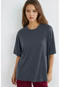 Tricou dama - Gri inchis - Jerseu