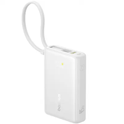 Baterie Externa Baseus PicoGo, 10000mAh, 45W, QC + PD, 1 x USB-A - 2 x USB-C, Alba P10076803213-00