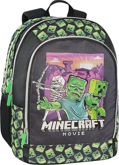Ghiozdan școlar Panini Minecraft - Movie, 3 compartimente
