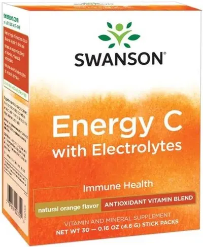 Energy C with Electrolytes, 30 pachete stick, Swanson