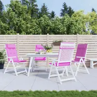Gossi perne de scaun cu spatar inalt, 4 buc, roz, tesatura oxford