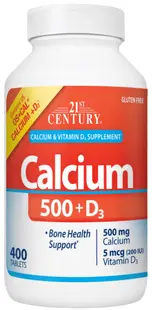 Calcium 500 + D3, 400 tablete, 21st Century