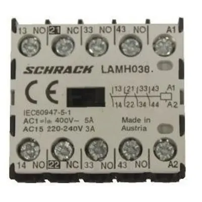 Microcontactor auxiliar 3ND+1NI, 3A, 24VAC