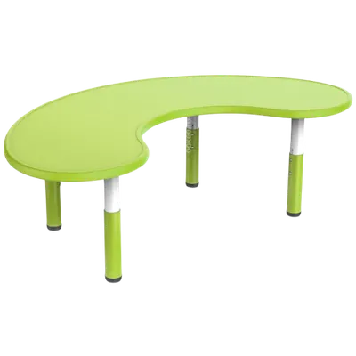 Masa semirotunda verde, din plastic, reglabila, marimea 1-3 pentru gradinita