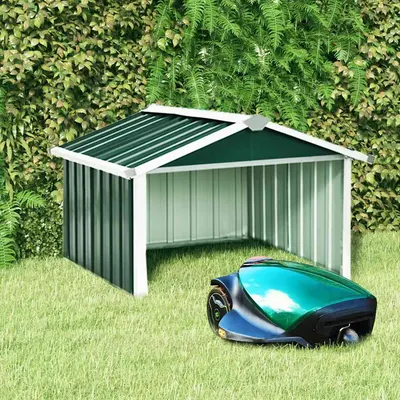 vidaXL Șopron grădină pt. robot de gazon verde 92x97x63 cm oțel zincat