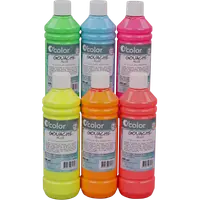 Guasa lavabila 6 x 500 ml, culori fluorescente