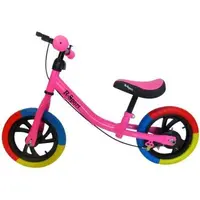 Bicicleta copii fara pedale R6 roz R-Sport 11 inch, roti colorate din spuma EVA, frana, cadru usor din otel, scaun si ghidon reglabile pe inaltime, varsta 2-6 ani, sarcina maxima pana la 35 kg