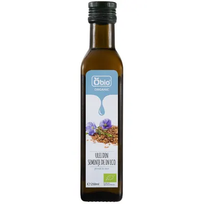 Ulei din seminte de in bio 250ml, Obio