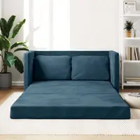 vidaXL Canapea extensibilă de podea 2 în 1, albastru, 122x204x55 cm