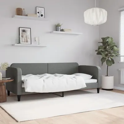 vidaXL Cadru de pat, gri închis, 80x200 cm, textil