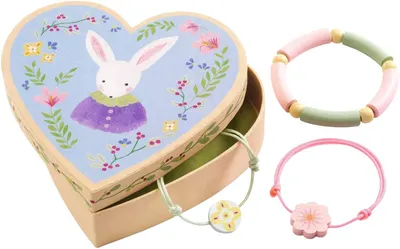 Set pentru copii Djeco - Cutie de bijuterii și 3 brățări Cecil