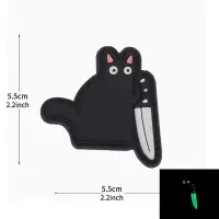 Patch Purrminator – Glow Edition velcro PVC - NEGRU