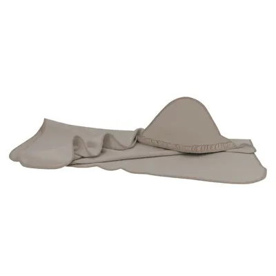 Prosop cu gluga, MimiNu, Mare, Cu volanas, Dimensiune 100x100 cm, Din bumbac si thermo fleece, Materiale certificate Oeko Tex Standard 100, Colectia Royal, Mocha