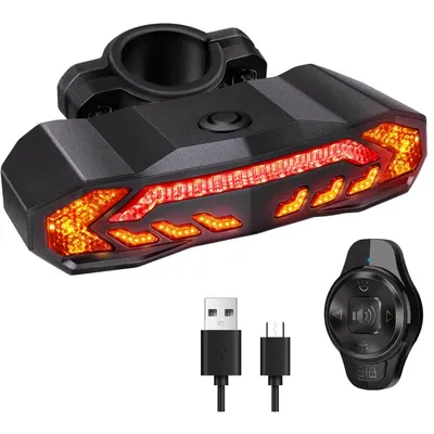 Stop bicicleta spate, alarma antifurt, telecomanda wireless, senzor frana