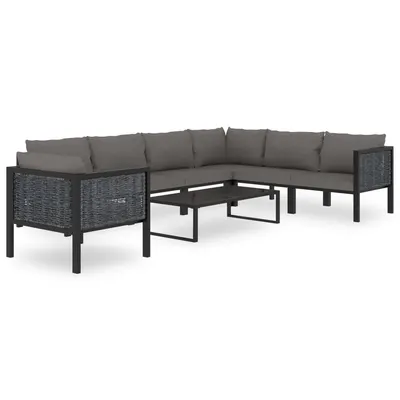Gossi set mobilier de gradina cu perne, 8 piese, antracit, poliratan
