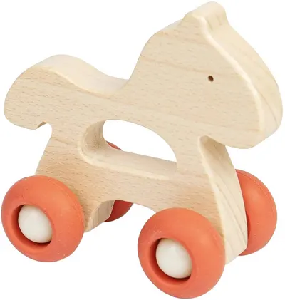 Jucărie din lemn pentru împins Bigjigs - Cal