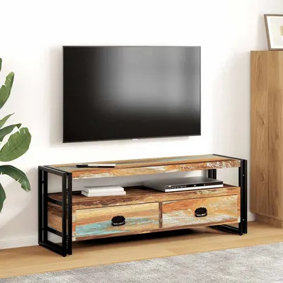 vidaXL Comodă TV din lemn reciclat de esență tare