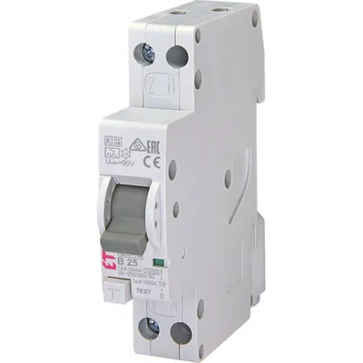 KZS-1M Intrerupatoare de curent rezidual cu protecție la supracurent, 1 module, A and AC type KZS-1M 1p+N A B25/0.03 6kA