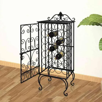 vidaXL Suport sticle de vin pentru 28 de sticle, metal