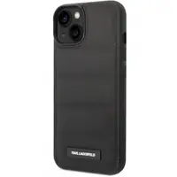 Husa pentru Apple iPhone 14 Plus, Karl Lagerfeld, Quilted Puffy Metal Logo, Neagra